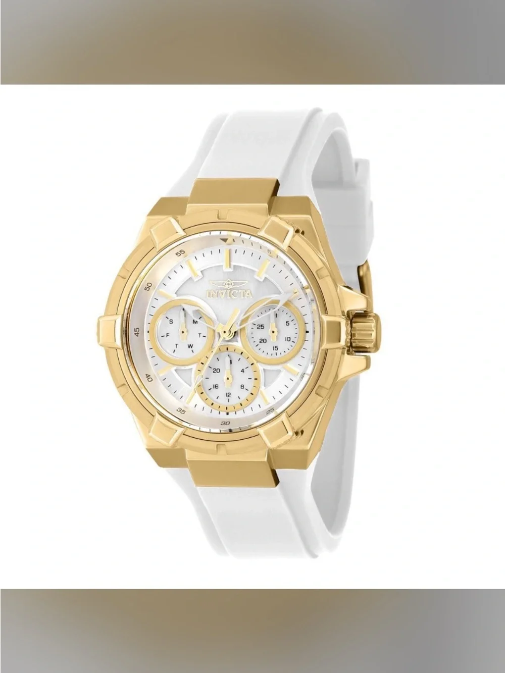 Invicta Men’s Gold & White Chronograph Watch